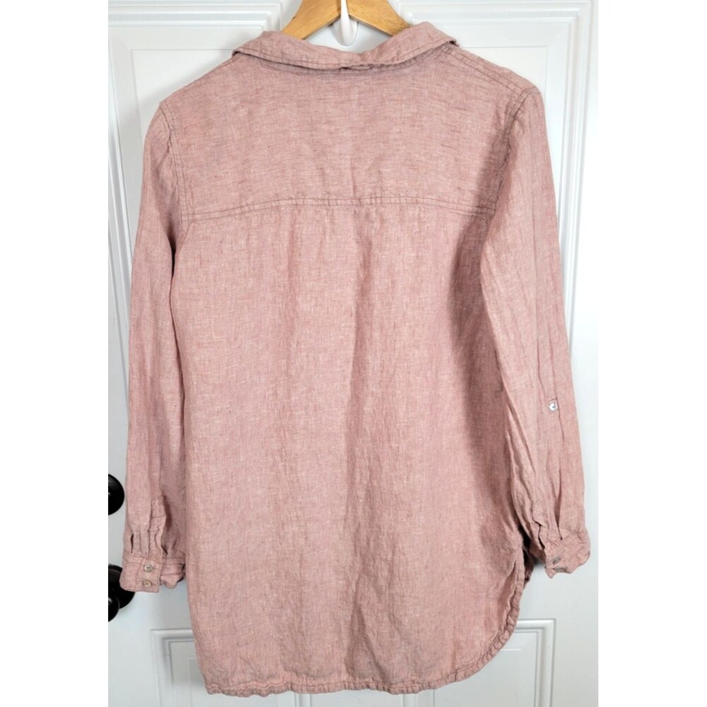 Sigrid Olsen Linen Button-Up Long Sleeve Top Size… - image 7